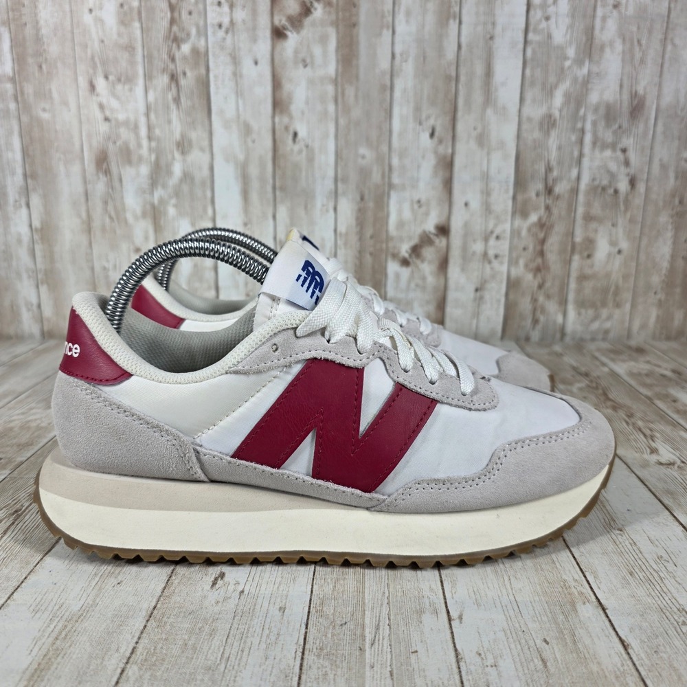 New Balance 237 Sneakers Retro‎ Running Casual Shoes MS237RG White Red 7.5